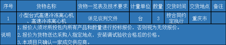 高速冷冻离心机项目